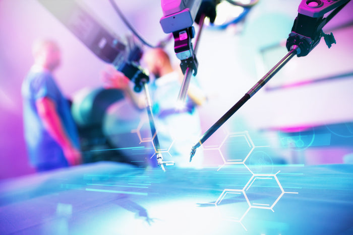 Roboterarme des Da Vinci OP-Roboters sind mit verschiedenen Add-Ons ausgerüstet. Sie 