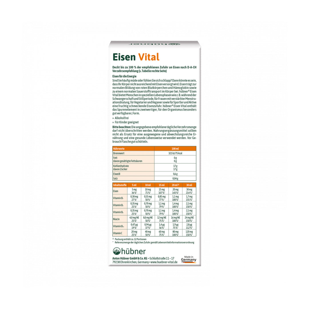 Hübner Eisen Vital - Trinksaft 250 ml