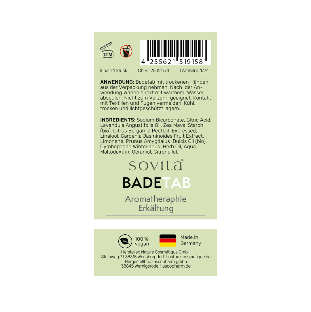 sovita Badetab Aromatherapie "Erkältung"