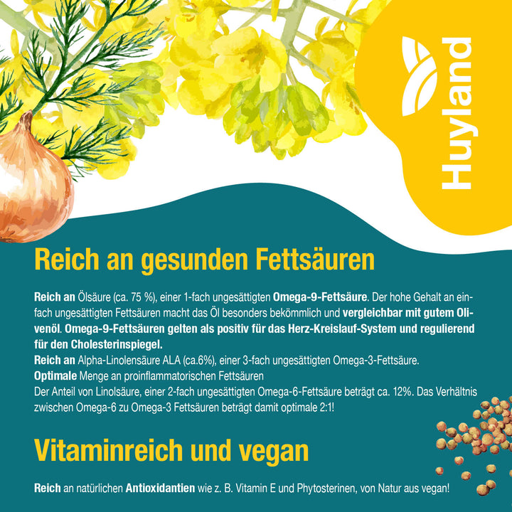 Huyland Harzer Rapsöl für Gurke und Fisch (250 ml)