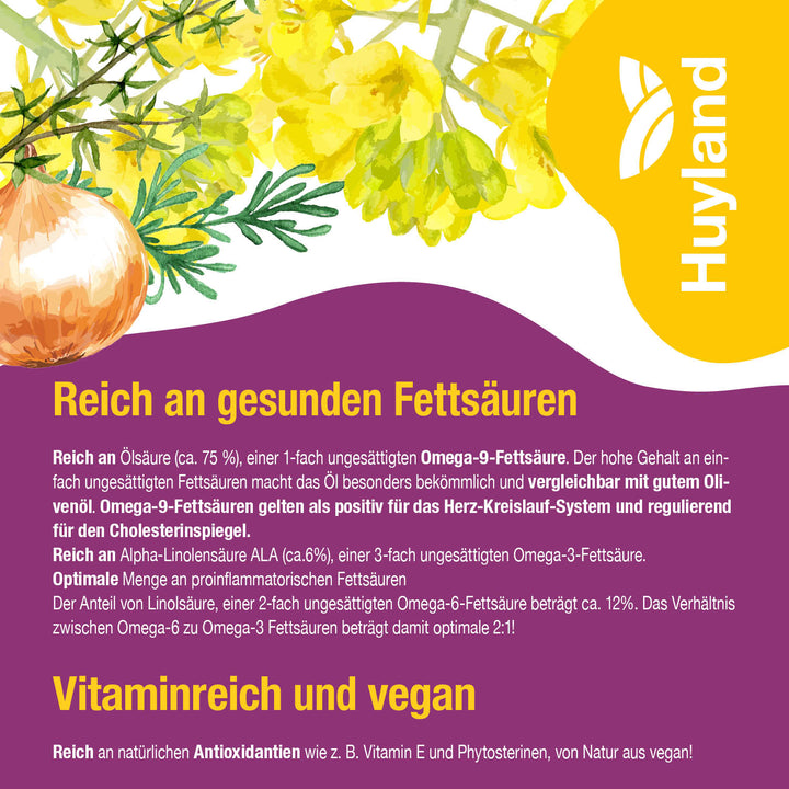 Huyland Harzer Rapsöl für Ratatouille und Ofengemüse (250 ml)