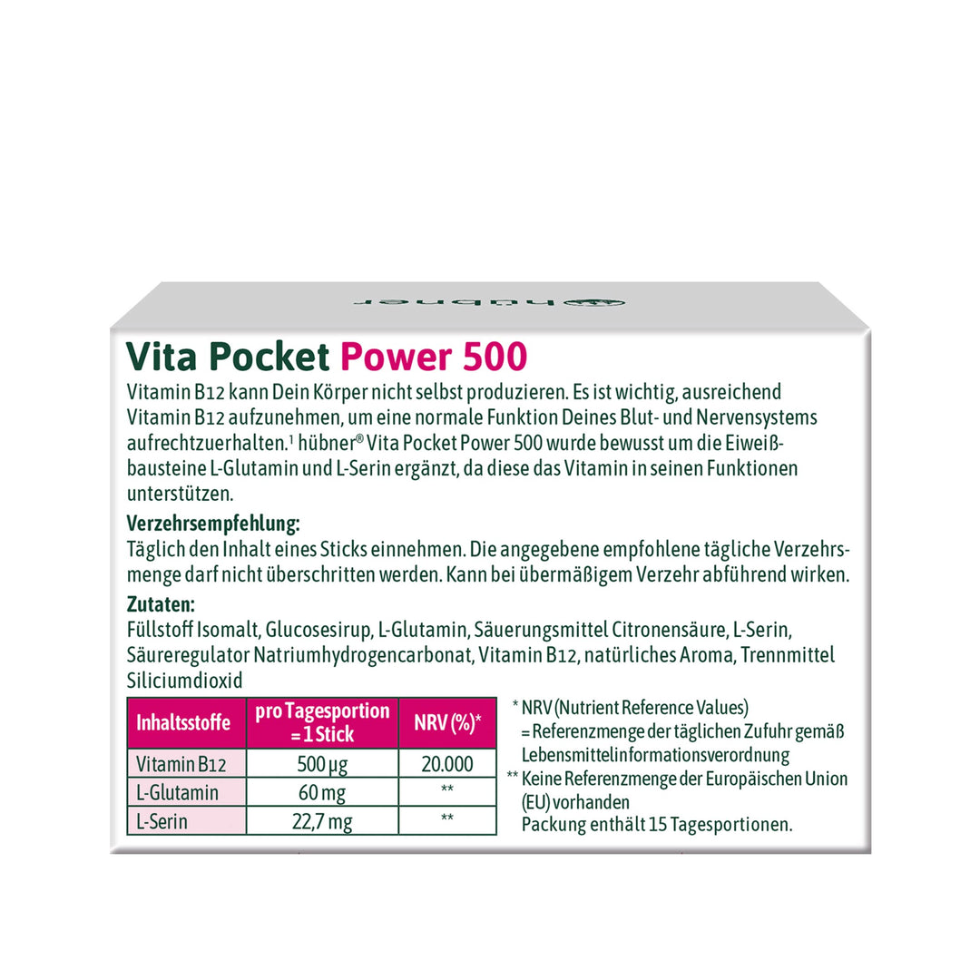 hübner Vitamin B12 Vita Pocket Power 500
