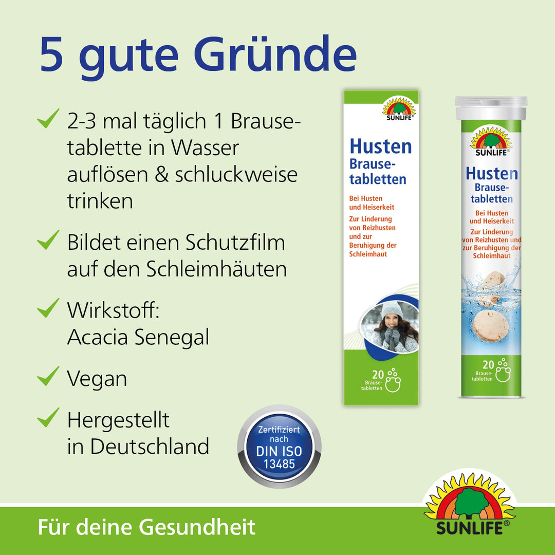 SUNLIFE Husten Brausetabletten (20 Stk.)