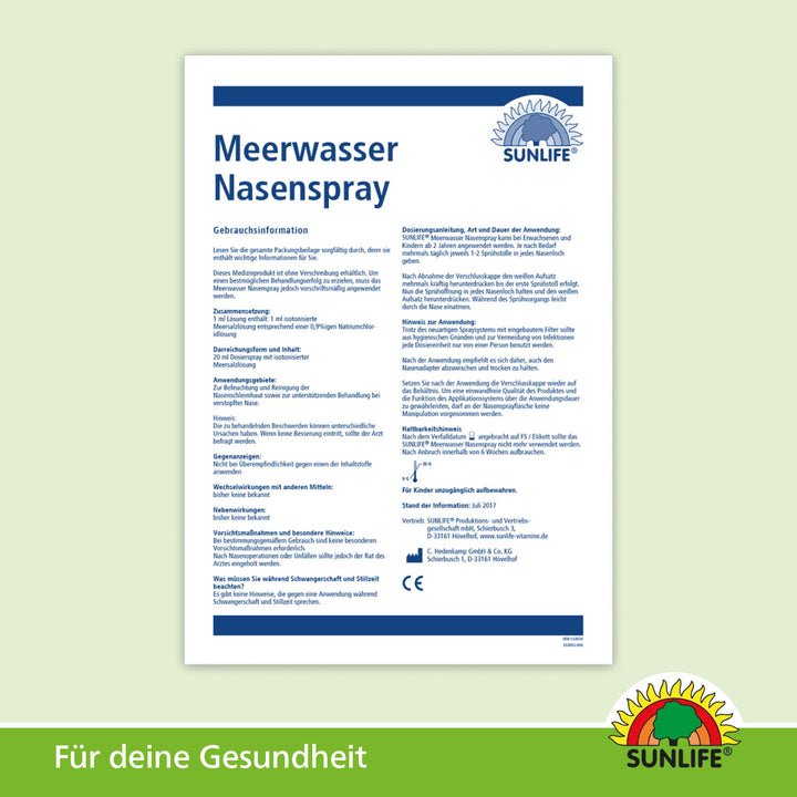 SUNLIFE Meerwasser Nasenspray (20 ml)