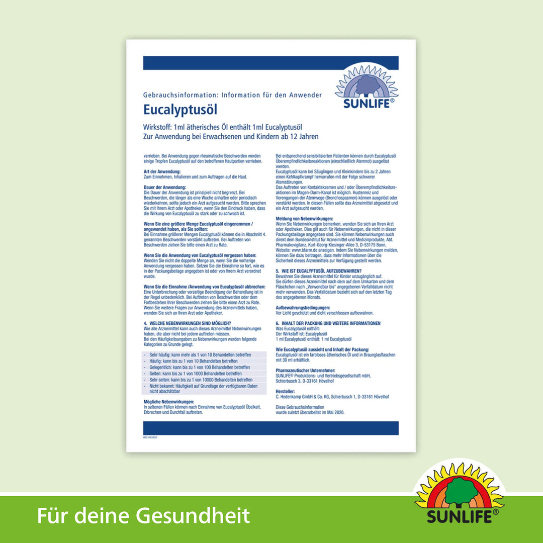 SUNLIFE Eucalyptusöl (30 ml)