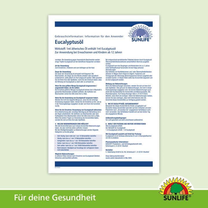 SUNLIFE Eucalyptusöl (30 ml)