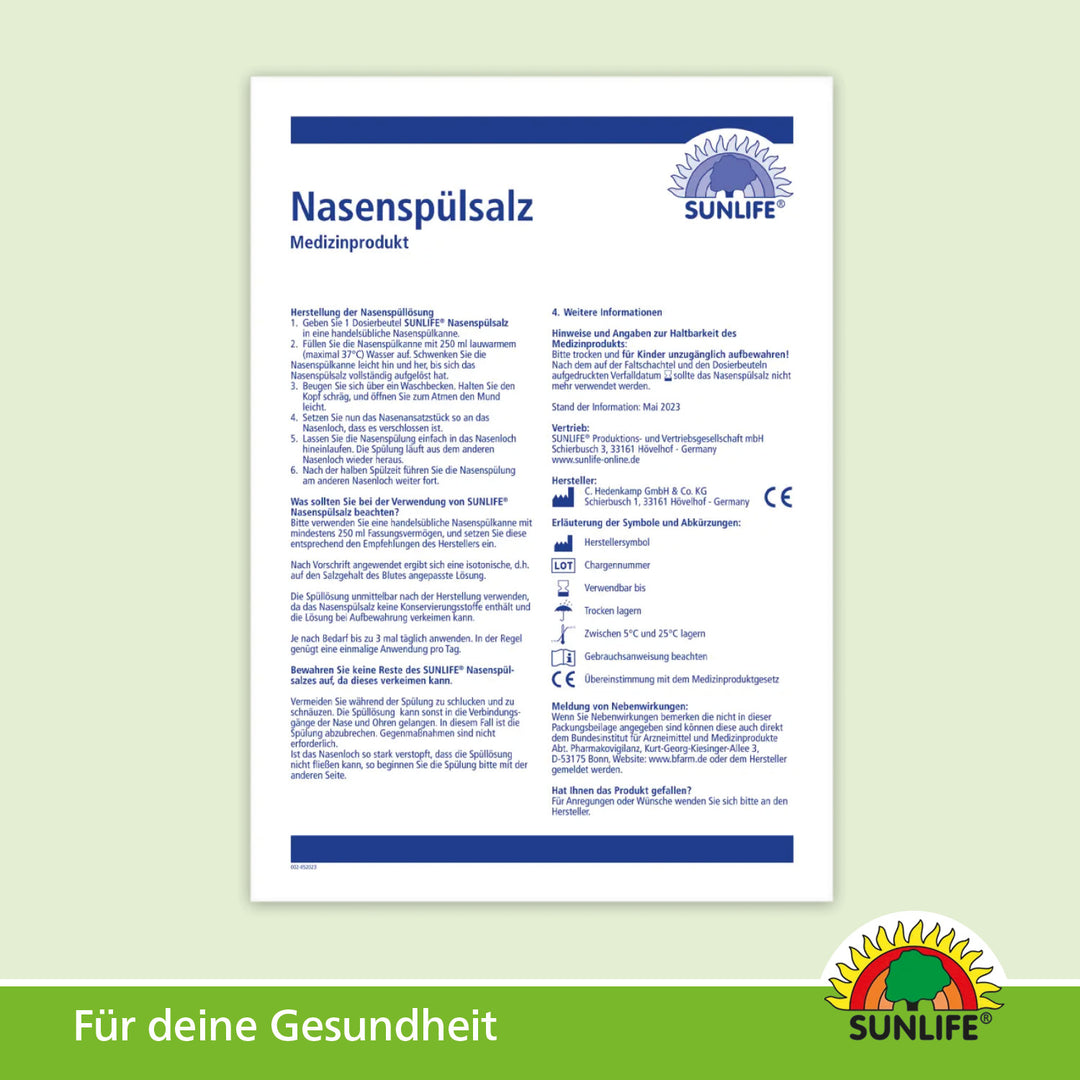 SUNLIFE Nasenspülsalz (60 Sticks)