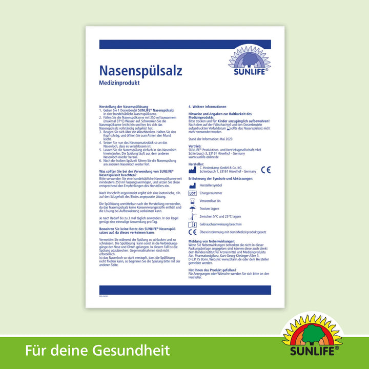 SUNLIFE Nasenspülsalz (60 Sticks)