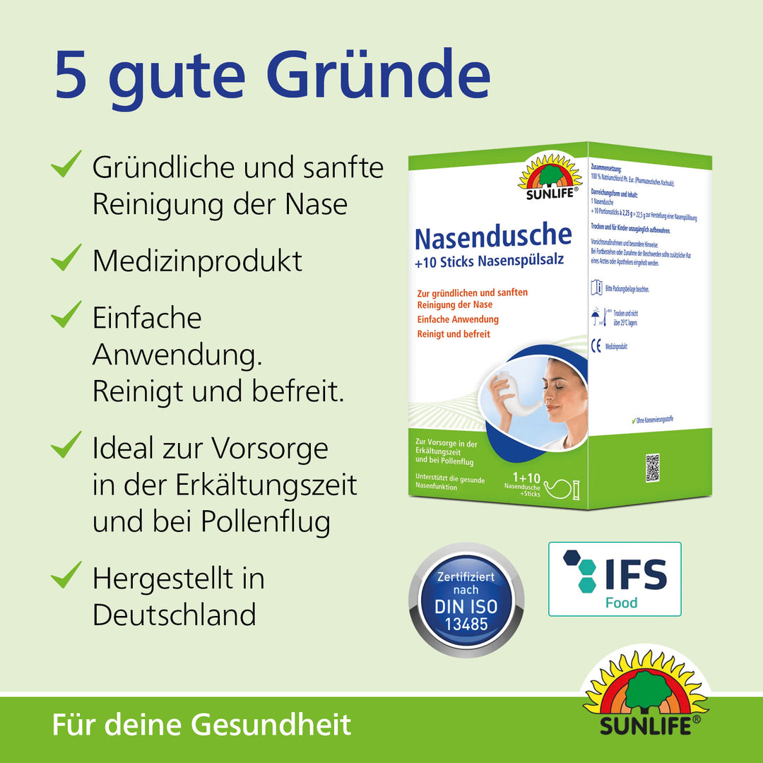 SUNLIFE Nasendusche mit 10 Sticks