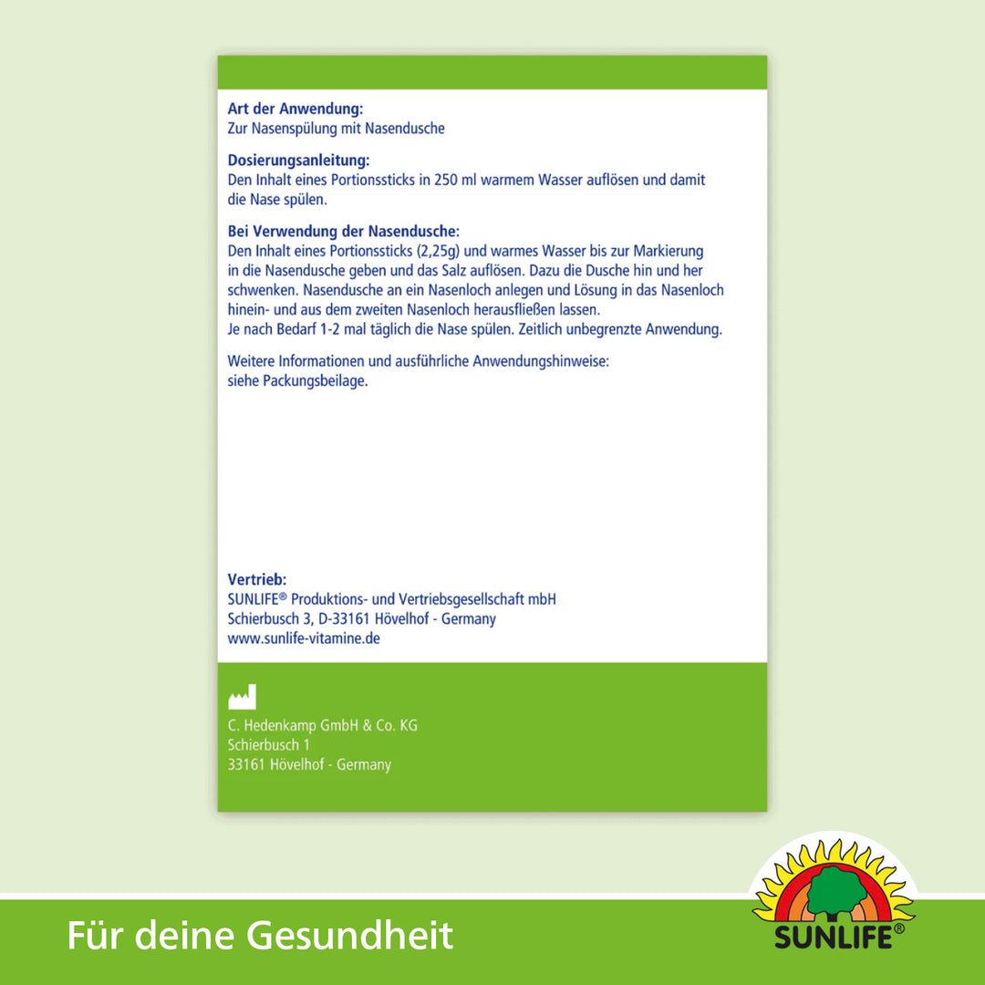 SUNLIFE Nasendusche mit 10 Sticks