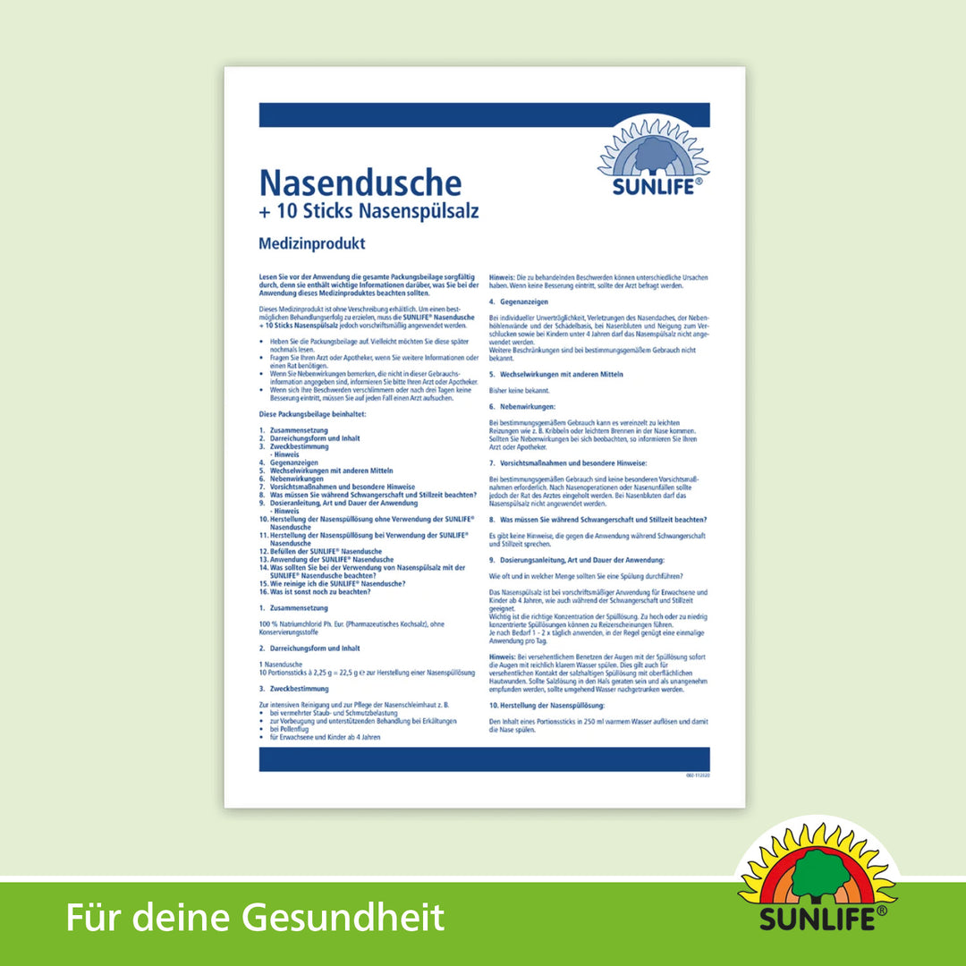 SUNLIFE Nasendusche mit 10 Sticks
