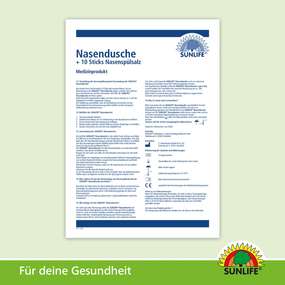 SUNLIFE Nasendusche mit 10 Sticks