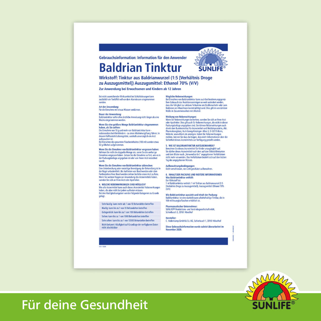 SUNLIFE Baldriantinktur (100 ml)