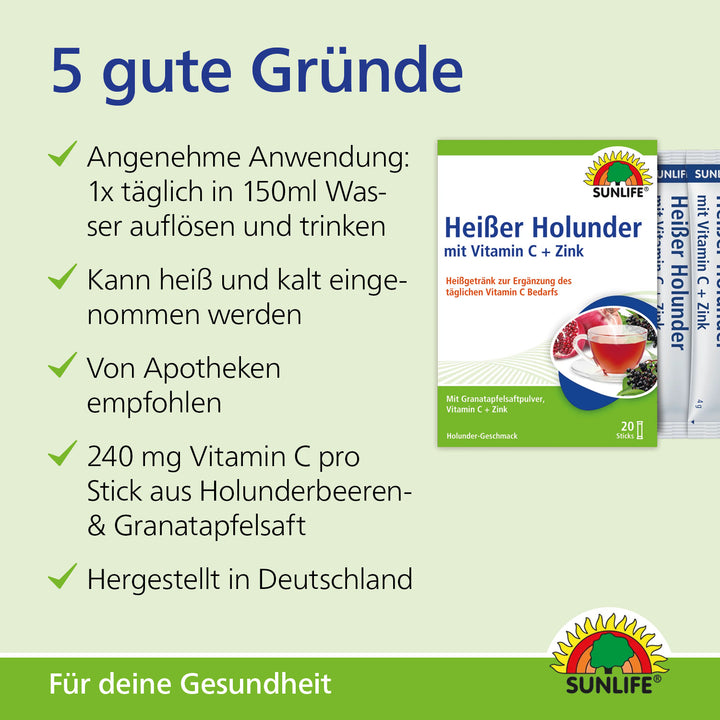 SUNLIFE Heißer Holunder + Granatapfel (20 Sticks)