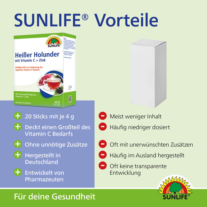 SUNLIFE Heißer Holunder + Granatapfel (20 Sticks)