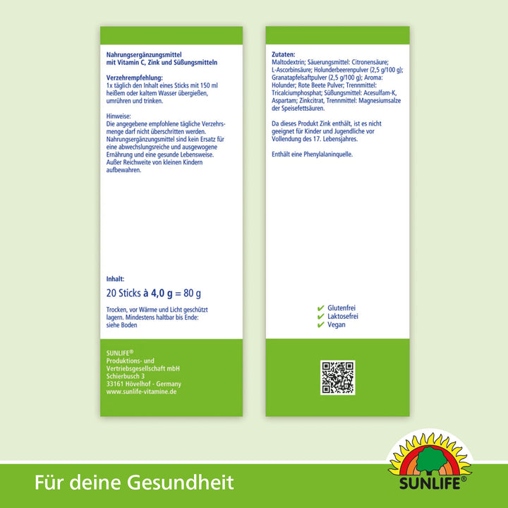 SUNLIFE Heißer Holunder + Granatapfel (20 Sticks)