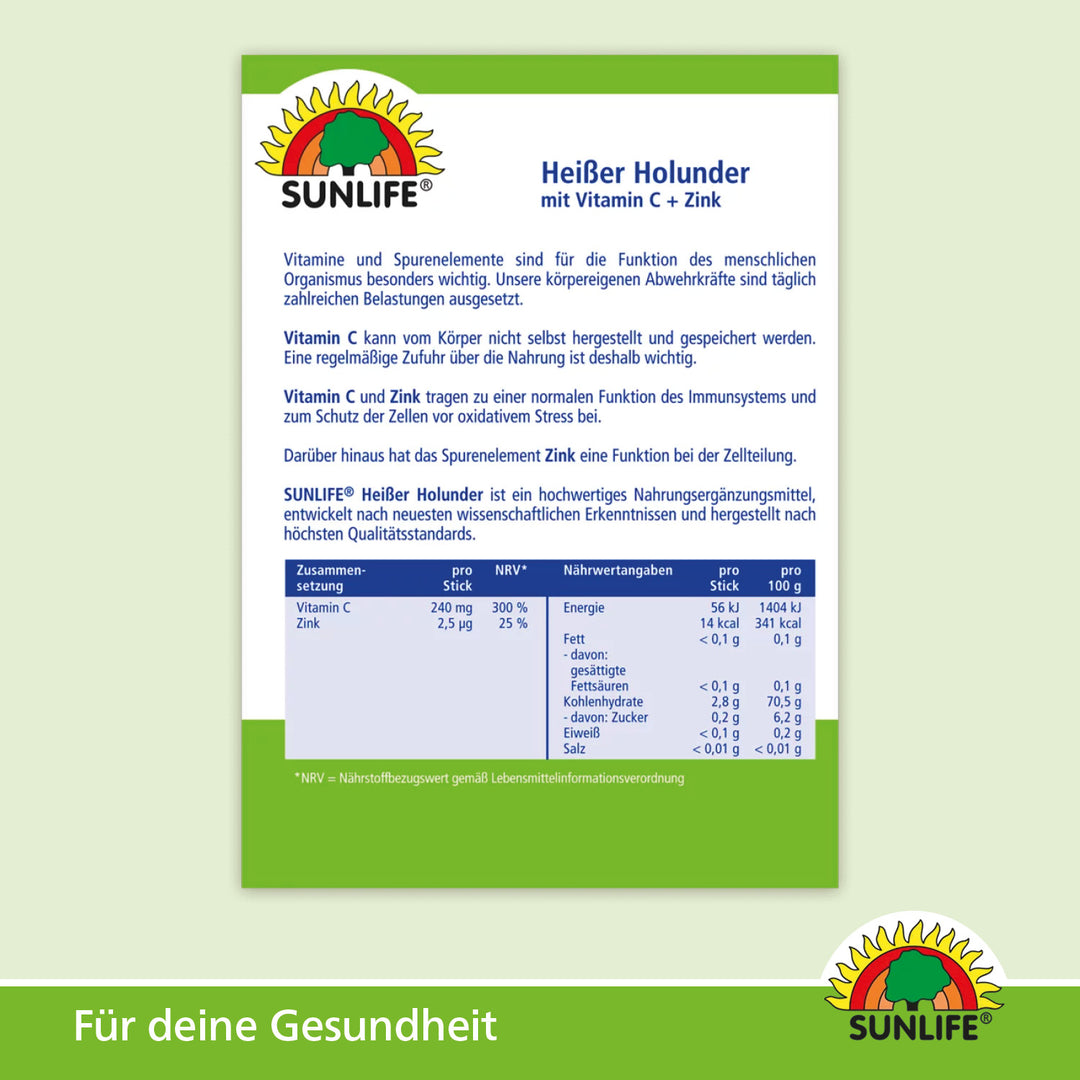SUNLIFE Heißer Holunder + Granatapfel (20 Sticks)