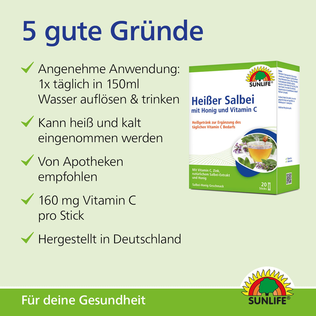 SUNLIFE Heißer Salbei + Honig (20 Sticks)