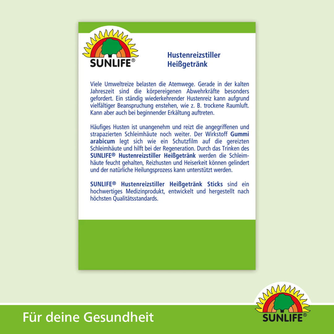 SUNLIFE Hustenreizstiller Heißgetränk (14 Sticks)