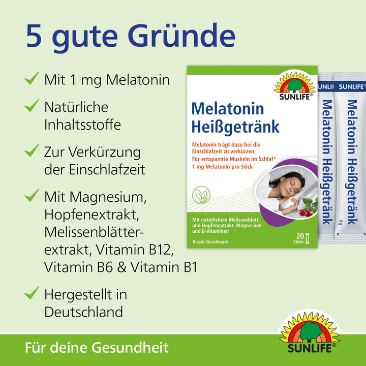 SUNLIFE Melatonin Heißgetränk (20 Sticks)