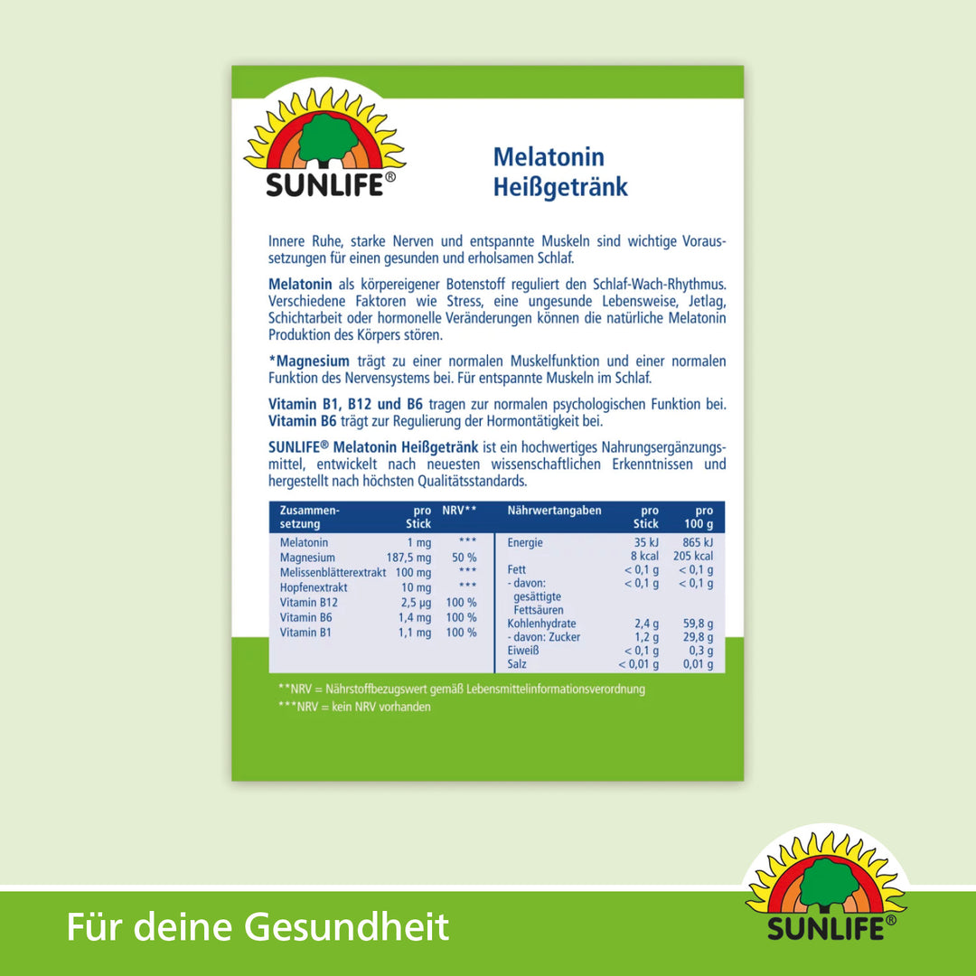 SUNLIFE Melatonin Heißgetränk (20 Sticks)