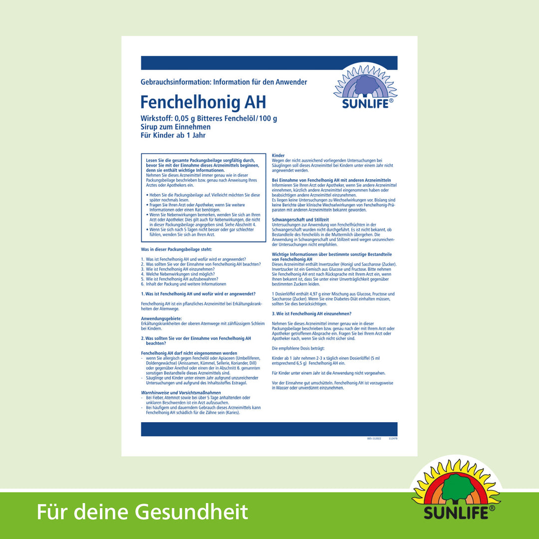 SUNLIFE Fenchelhonig AH (350 g)