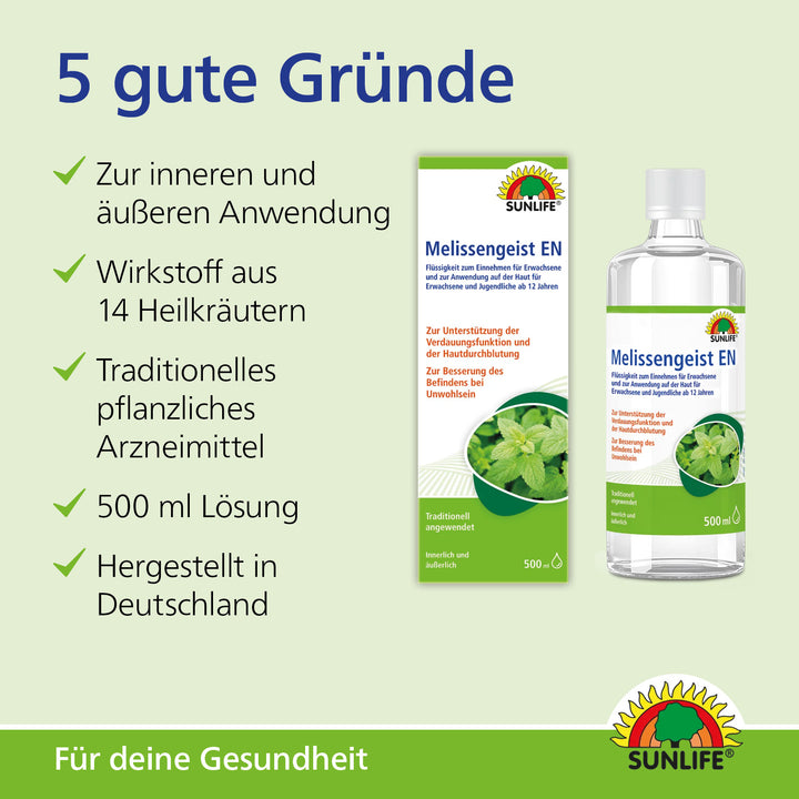SUNLIFE Melissengeist (500 ml)