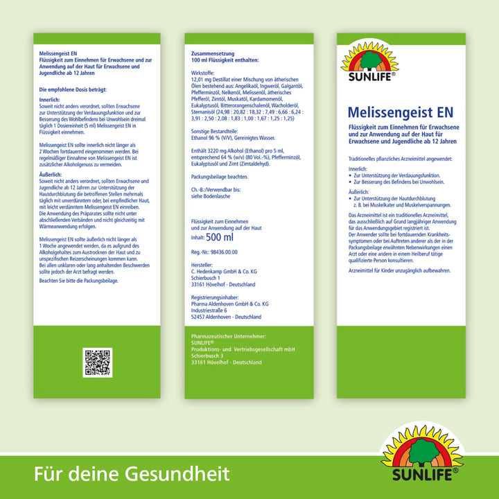 SUNLIFE Melissengeist (500 ml)