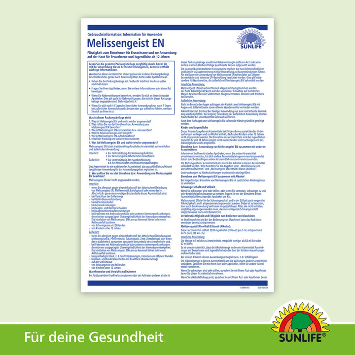 SUNLIFE Melissengeist (500 ml)