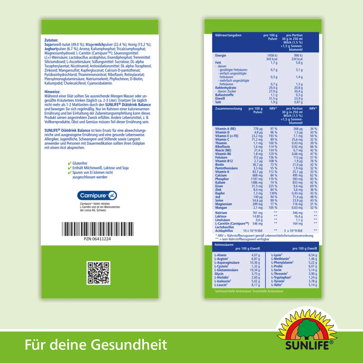 SUNLIFE Diätdrink Balance Vanille (500 g)