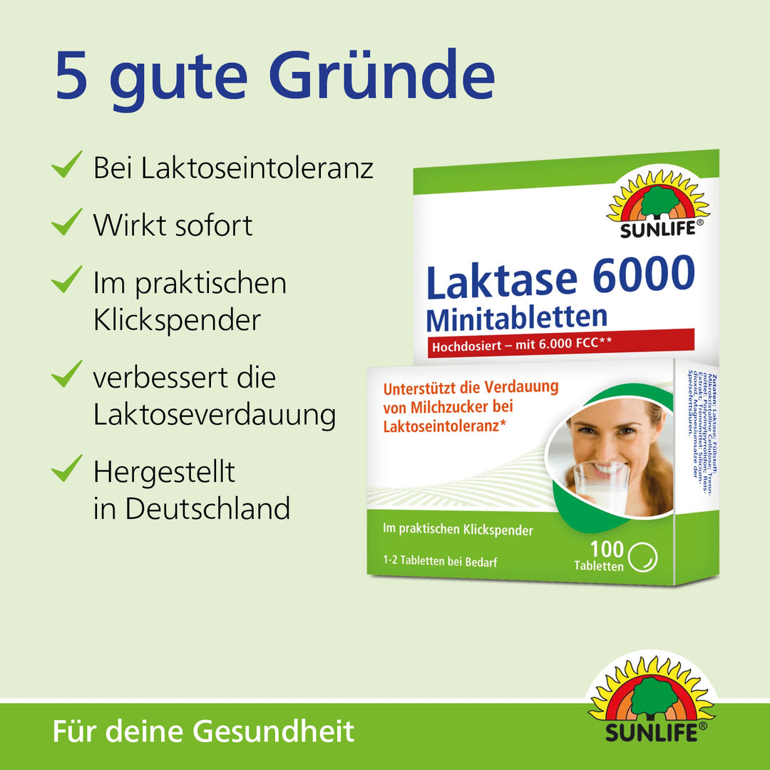 SUNLIFE Laktase 6.000 FCC Klickspender (100 Stk.)