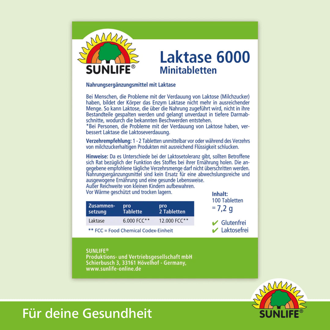 SUNLIFE Laktase 6.000 FCC Klickspender (100 Stk.)