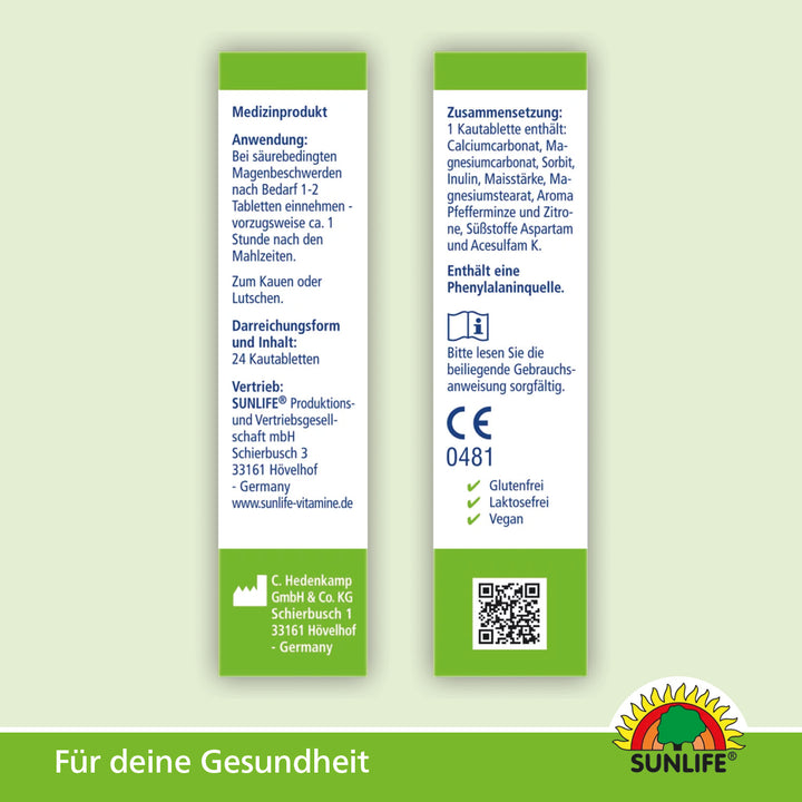 SUNLIFE Sodbrennen Akut Kautabletten (24 Stk.)