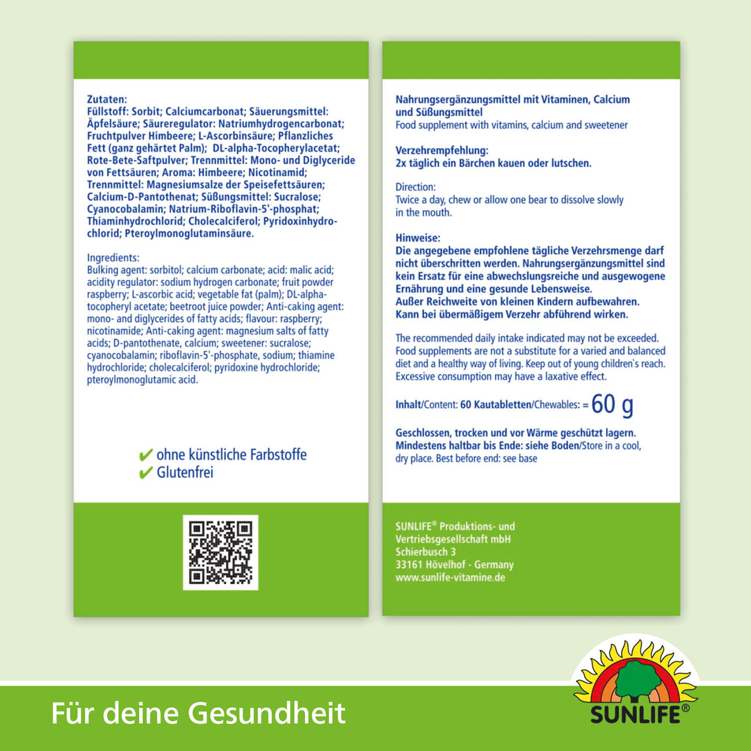 SUNLIFE Multivitamin Bärchen Lutschtabletten (60 Stk.)