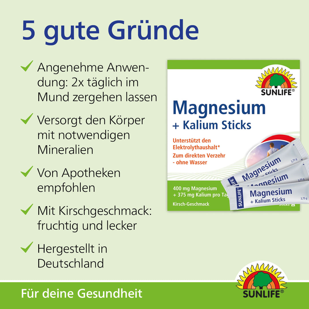 SUNLIFE Magnesium + Kalium (20 Sticks)