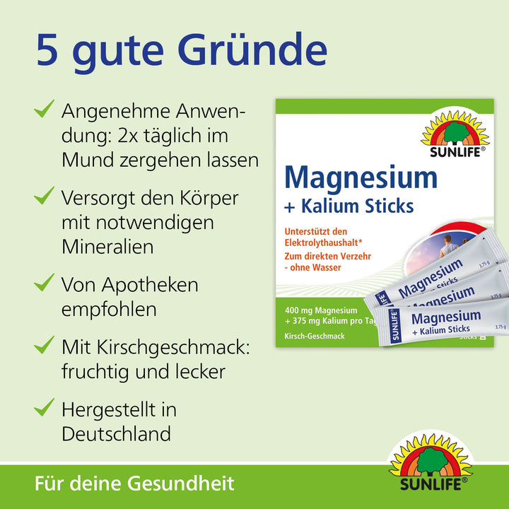 SUNLIFE Magnesium + Kalium (20 Sticks)
