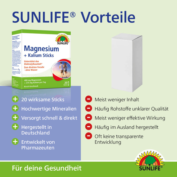 SUNLIFE Magnesium + Kalium (20 Sticks)