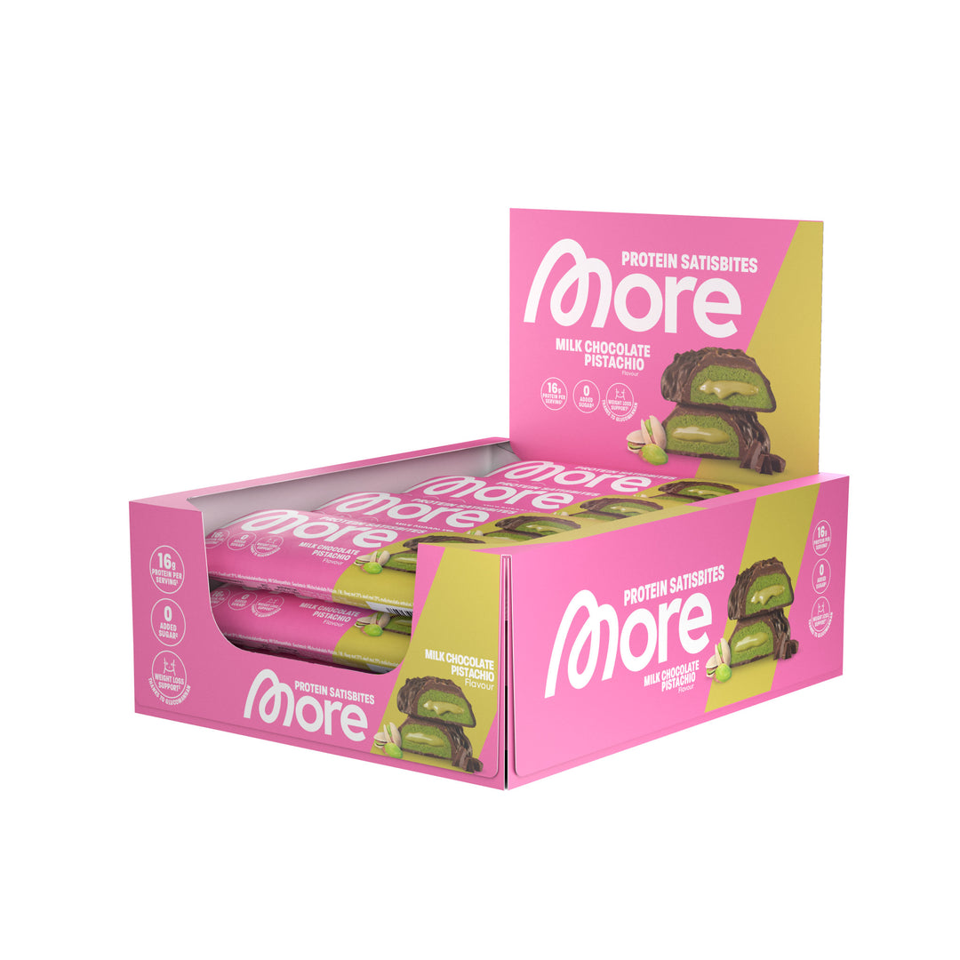 MORE Protein Satisbites Milk Chocolate Pistachio I 12 x 2x25g