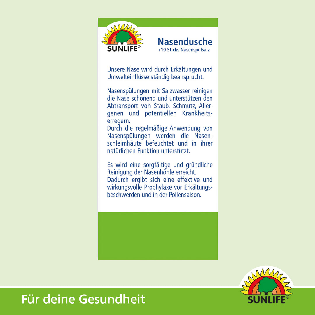 SUNLIFE Nasendusche & Nasenspülsalz (10 Sticks)