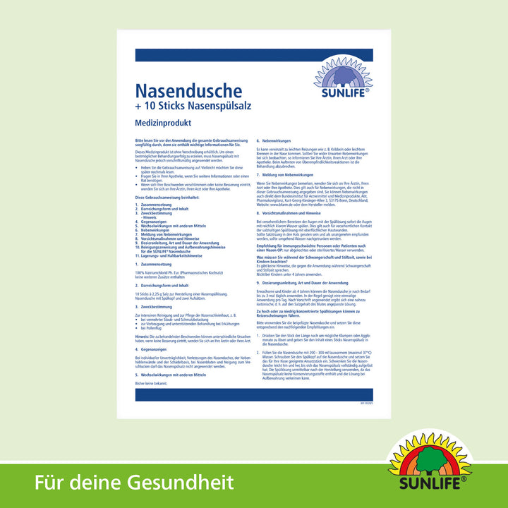 SUNLIFE Nasendusche & Nasenspülsalz (10 Sticks)