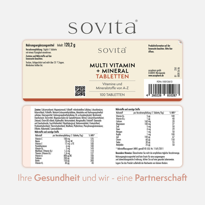 sovita Multi Vitamin + Mineral Tabletten