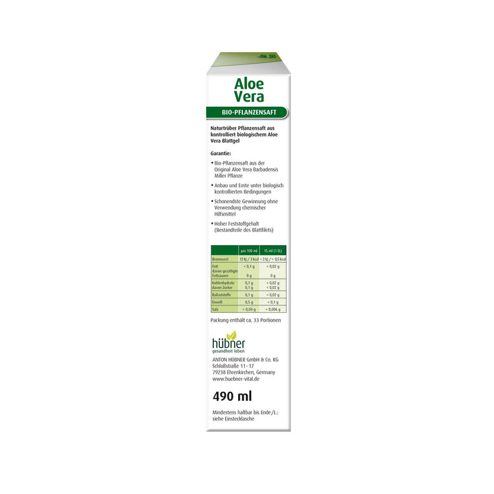 Hübner Aloe Vera Bio-Pflanzensaft