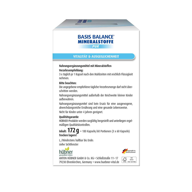 Hübner Basis Balance Mineralstoff Pur Kapseln 180 St.